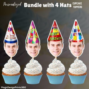 Photo Cupcake Toppers (30th, 40th, 50th, 60, 70) Birthday Decor | 30th birthday for him/her decorations | Cupcake | Photo | ANY AGE