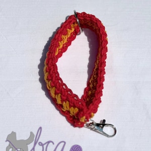 KC Chiefs Inspired Crocheted Wristlet Keychain