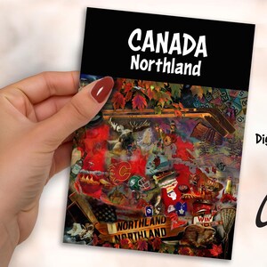 Canada Northland. Cartes de voeux imprimables 5 x 7 pouces (A7) et 4,5 x 6,25 pouces (A6). Carte canadienne à télécharger. Téléchargement numérique.