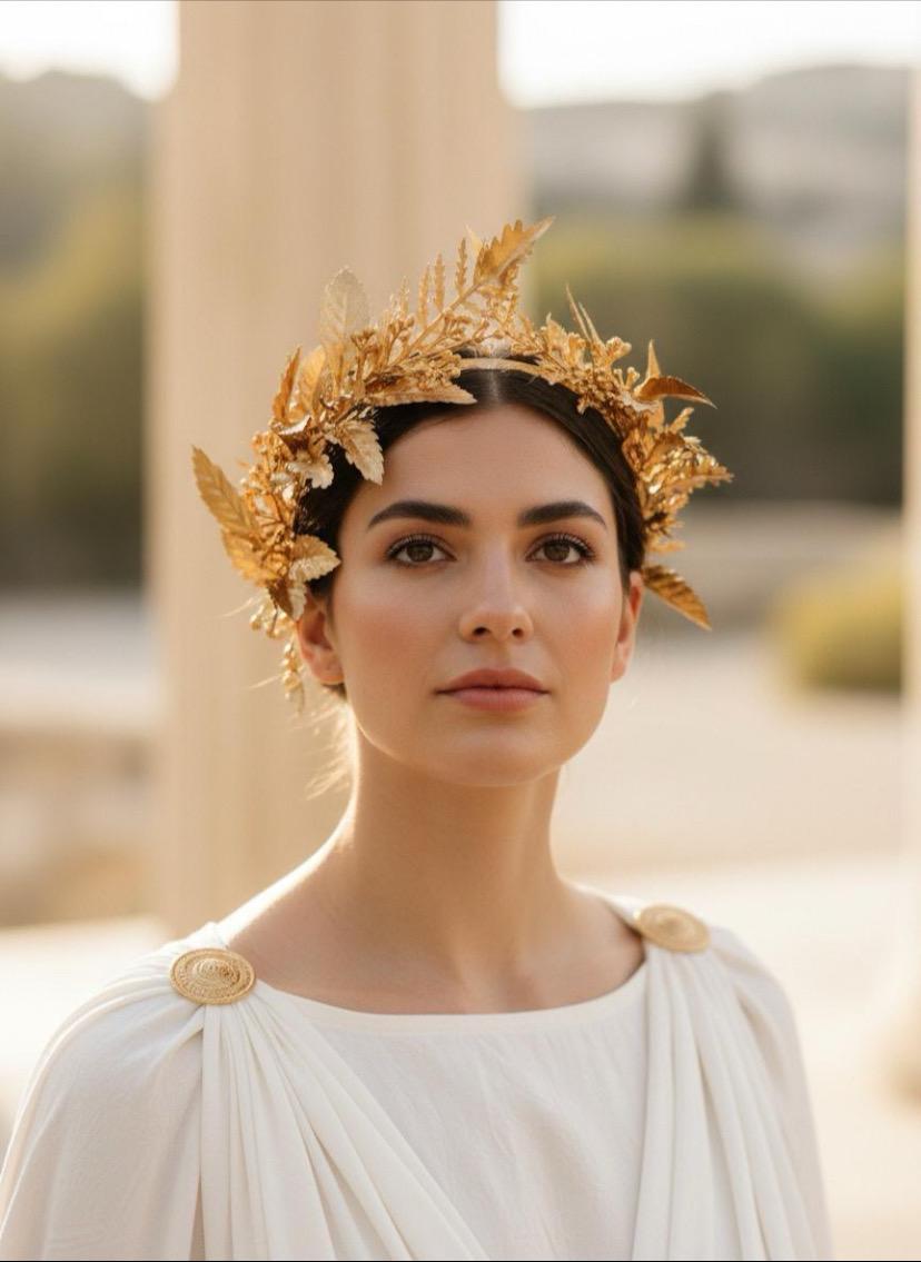 Greek God Crown, Goddess, Men's Wedding Gold Leaf Headband, Toga