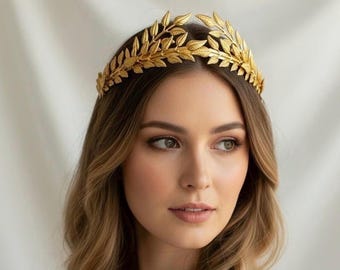 Greek God Crown, Goddess, Men's Wedding Gold Leaf Headband, Toga Costume, Gold Leaf Crown, Mardi Gras Pride Medieval Crown, Roman Headpiece