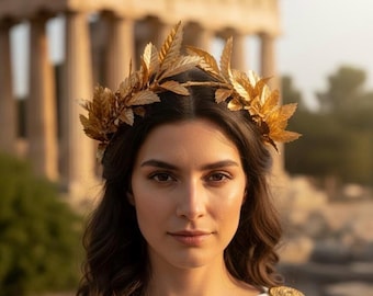 Greek God Crown, Goddess, Men's Wedding Gold Leaf Headband, Toga Costume, Gold Leaf Crown, Mardi Gras Pride Medieval Crown, Roman Headpiece