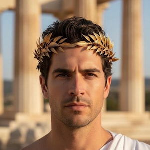 Greek God Crown, Goddess, Men's Wedding Gold Leaf Headband, Toga Costume, Gold Leaf Crown, Mardi Gras Pride Medieval Crown, Roman Headpiece