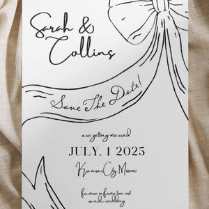 Bow Save The Date Editable Download