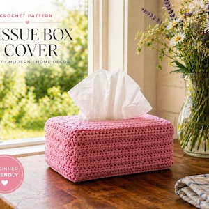 Crochet Tissue Box Cover Pattern | Beginner HDC, Modern Farmhouse (PDF Pattern)