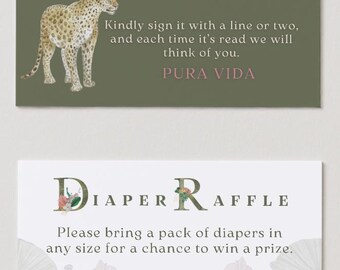 Costa Rica Theme Diaper Raffle Insert (Double or Single Sided)