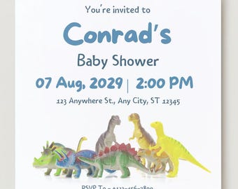 Toy Dinosaur Baby Shower Invitation