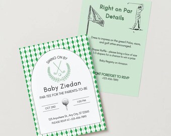 Golf Baby Shower Invitation (Green)