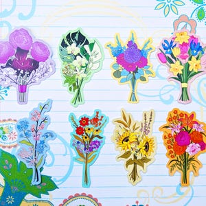 Pride Flag Flower Bouquets | Die Cut Stickers