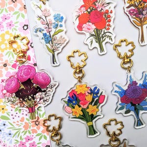 Pride Flag Flower Bouquets | Acrylic Keychains