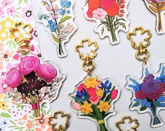 Pride Flag Flower Bouquets | Acrylic Keychains
