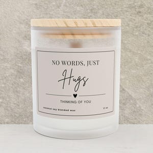 No Words Just Hugs Candle Thinking of You Sympathy Gift Condolence Bereavement Gift Hope Remember Get Well Soon Sending Love Sorry for Loss