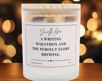 Writing Marathon Candle: Funny Gift for Authors, Poets