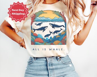 Comfort Colors Whale Shirt: Vintage 90s Humpback Sealife Tee