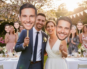 Póster personalizado con recorte de cara, accesorio fotográfico de cabeza grande para fiestas