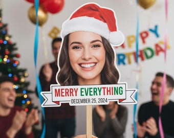 Póster personalizado con recorte de cara, cabeza con foto personalizada en palito, decoración para fiestas