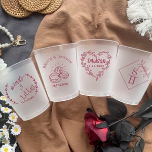 Tazze anti-rottura, tazze personalizzate per matrimoni da foto, tazze per brindisi nuziali, tazze smerigliate, tazze personalizzate per bar di ricevimento, tazze con monogramma