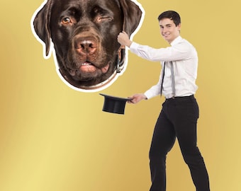 Large pet Head Cutout, 5-Foot Big Head Cut out, Large Head Cutout, Bachelorette Party, Face Cut out, Big Head, Sports, Photo decorations