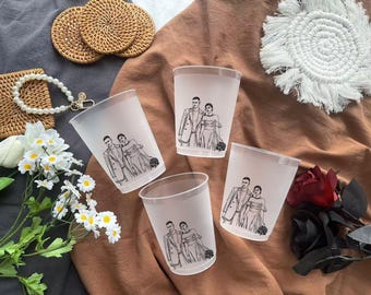 Personalized Photo Wedding Cups: Shatterproof Frosted Reception Cups