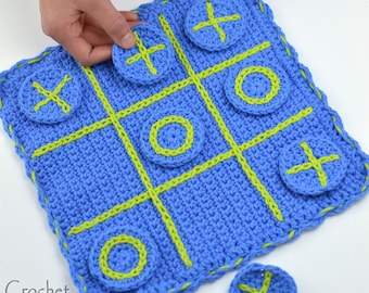 Crochet pattern travel tic-tac-toe game board road trip crochet travel game pattern for boys, girls, kids, family funINSTANT pdf DOWNLOAD