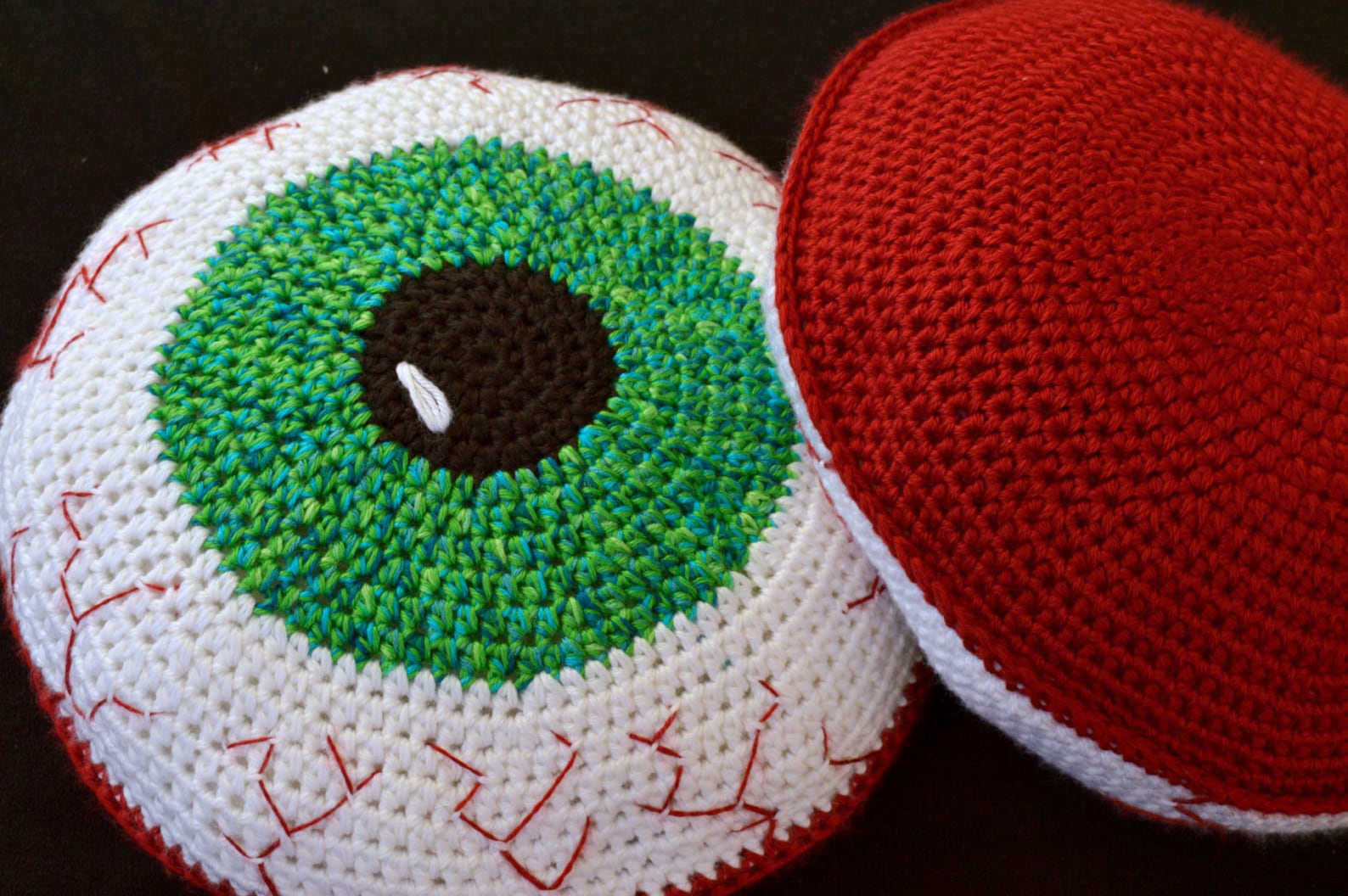 Crochet Pattern Bloodshot Eyeball Pillow Creepy and Fun Etsy