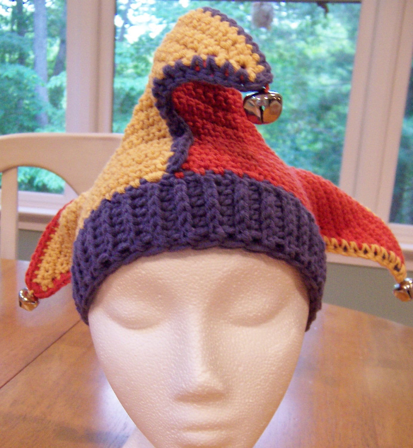 Crochet pattern Jester Hat with Knit Look Ribbing silly elf Etsy