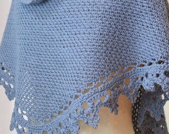 Crochet Shawl Pattern Black Raspberry (Cowl Scarf Shawlette) wedding shawl bridal shawl dk sport worsted lace yarn INSTANT pdf DOWNLOAD
