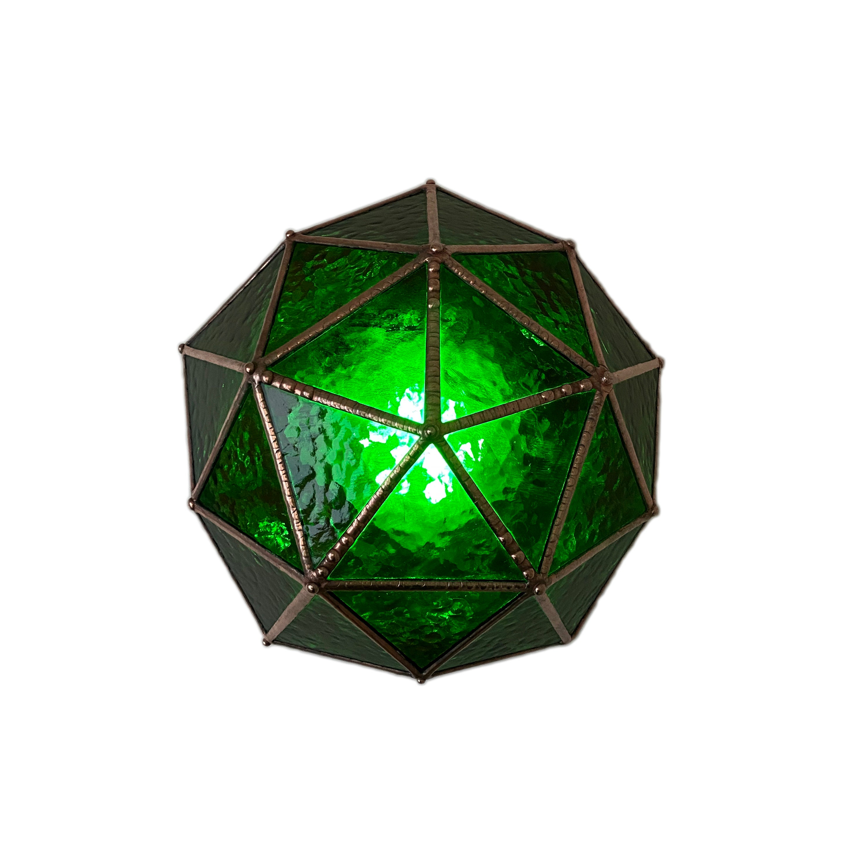 Pink Geometric Stained Glass LED Lamp / Colored Glass / Remote