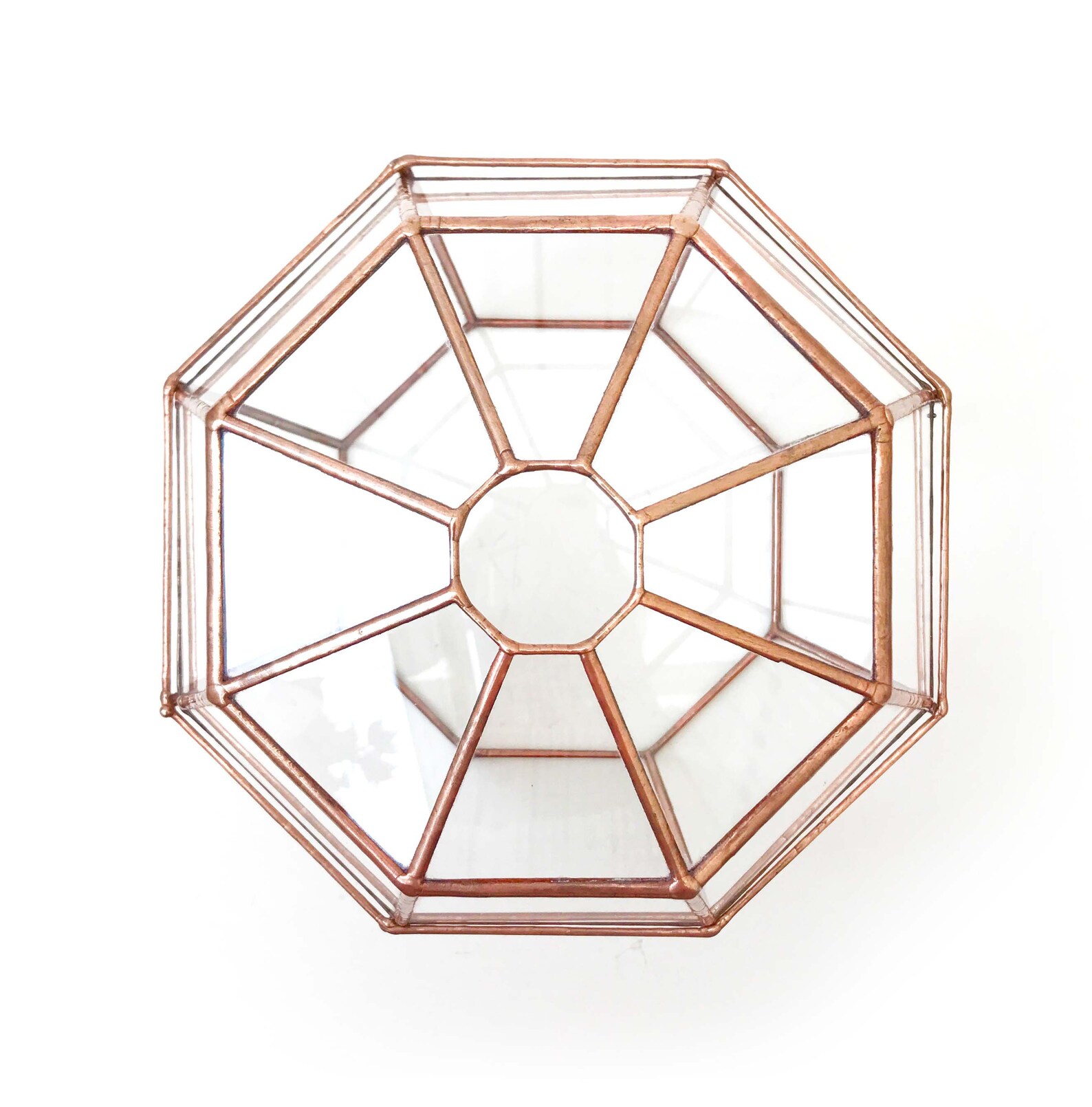 Octagon Geometric Glass Terrarium / Handmade Planter / Indoor Etsy