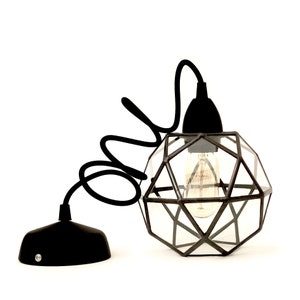 Icosidodecahedron Small Chandelier / Geometric Glass Light Pendant / Handmade in England