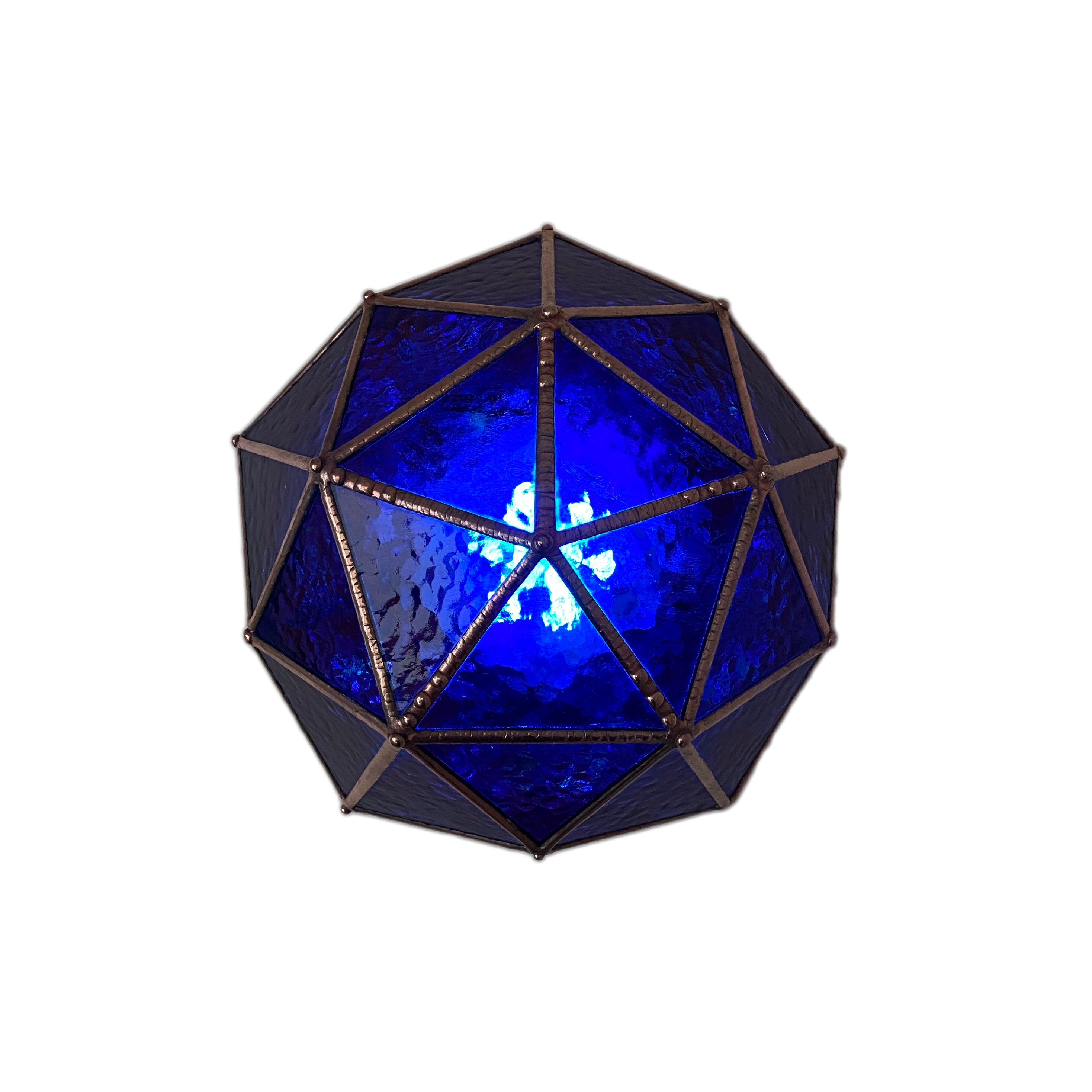 Pink Geometric Stained Glass LED Lamp / Colored Glass / Remote