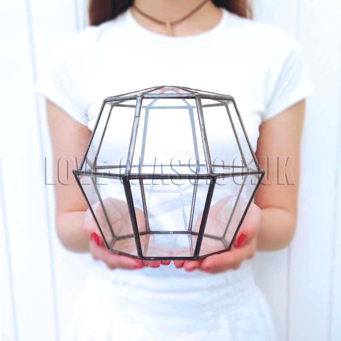 Octagon Geometric Glass Terrarium / Handmade Planter / Indoor Etsy