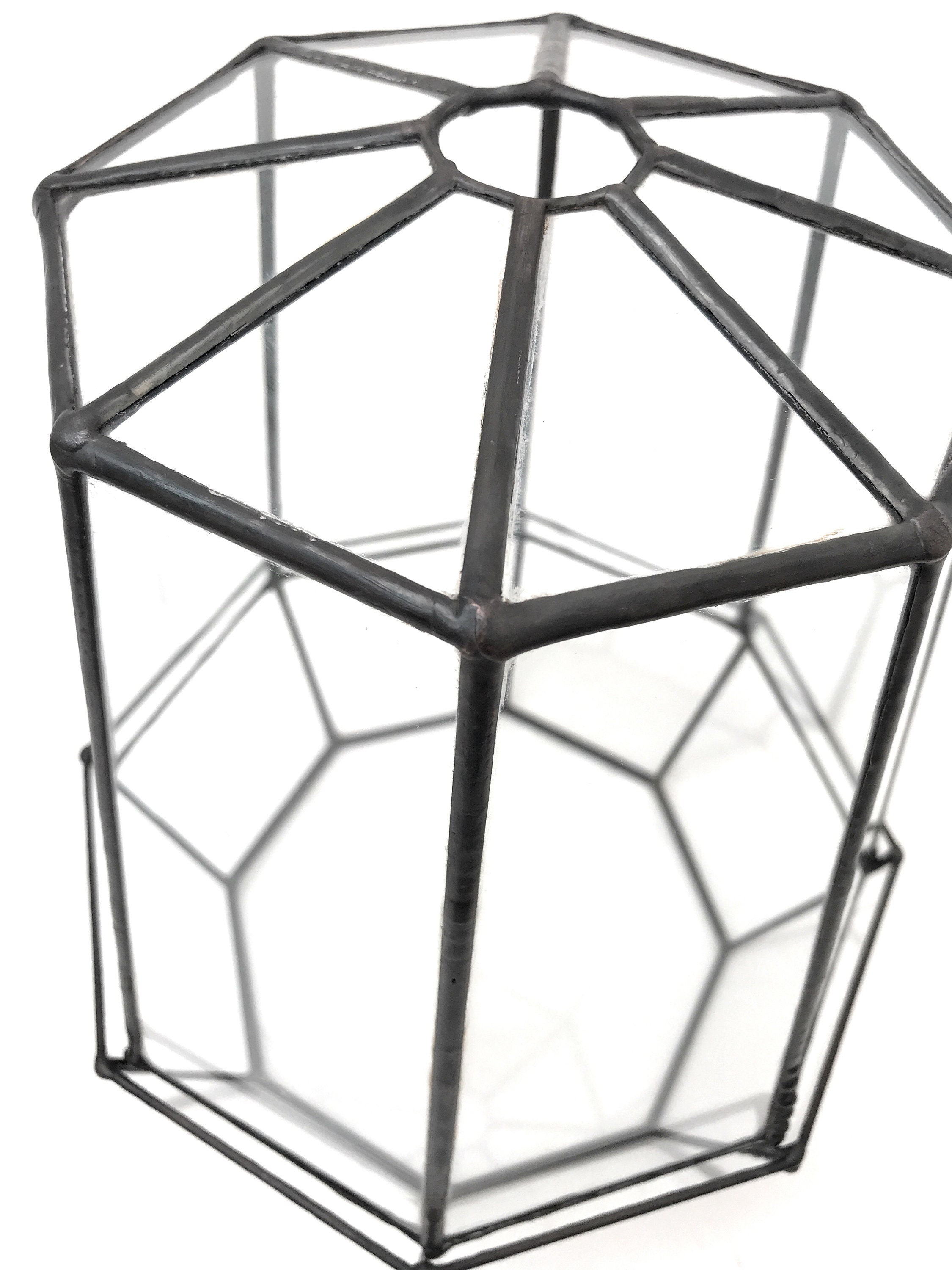 Octagon Tall Geometric Glass Terrarium / Handmade Planter / Etsy