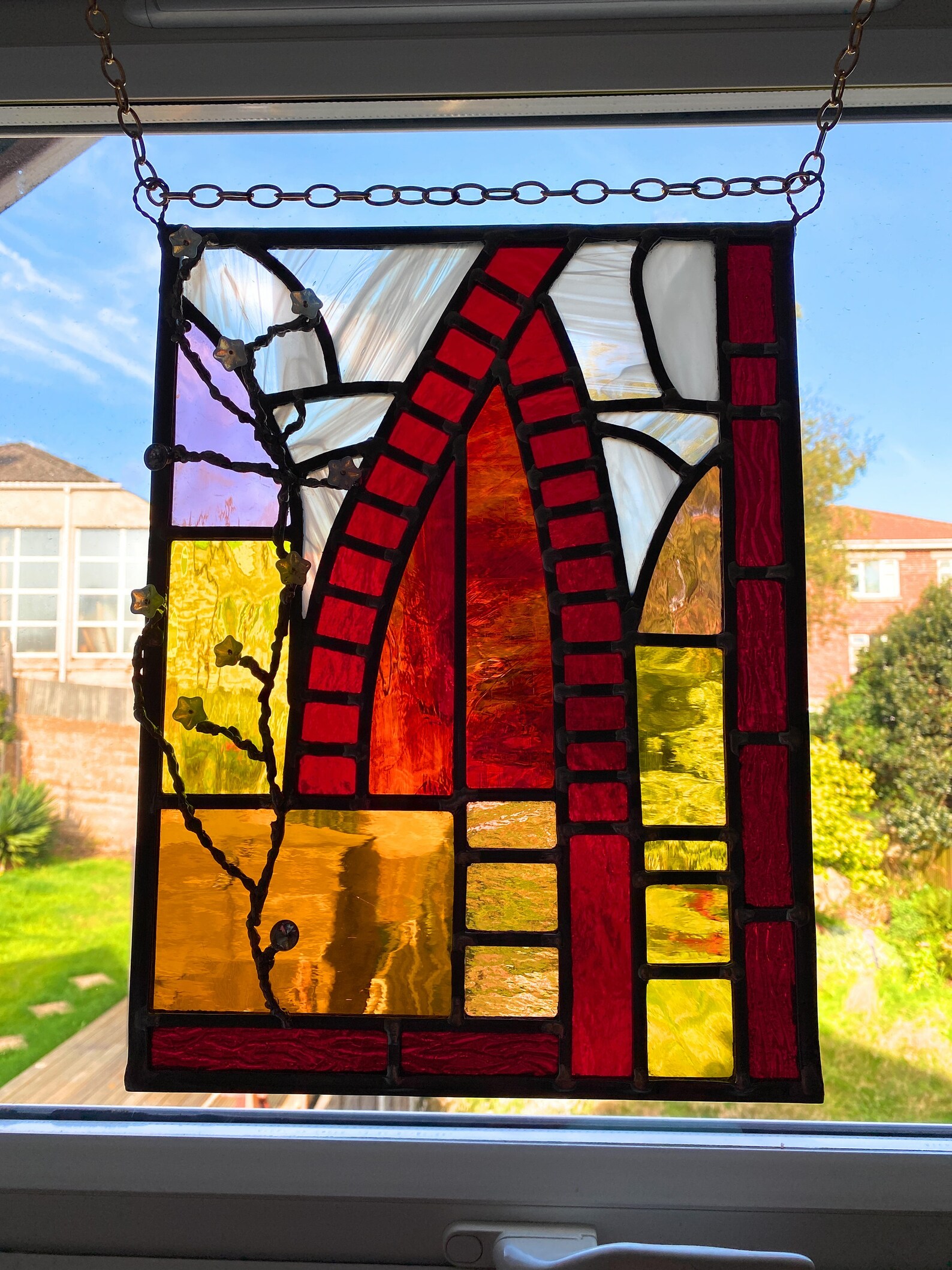 NEW YORK Stained Glass Panel Suncatcher Window Decoration Etsy