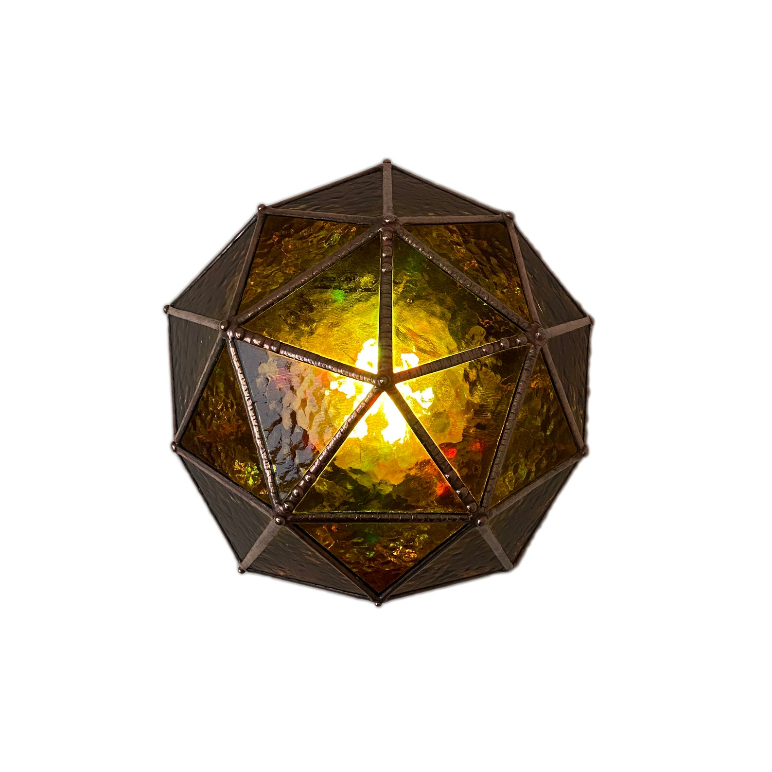 Pink Geometric Stained Glass LED Lamp / Colored Glass / Remote Etsy