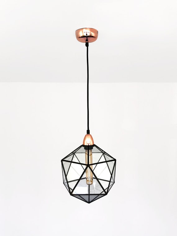 Icosidodecahedron ChandelierGeometric Glass Light PendantHandmade in England (Medium, Black) Icosidodecahedron ChandelierGeometric Glass Light PendantHandmade in England (Medium, Black)