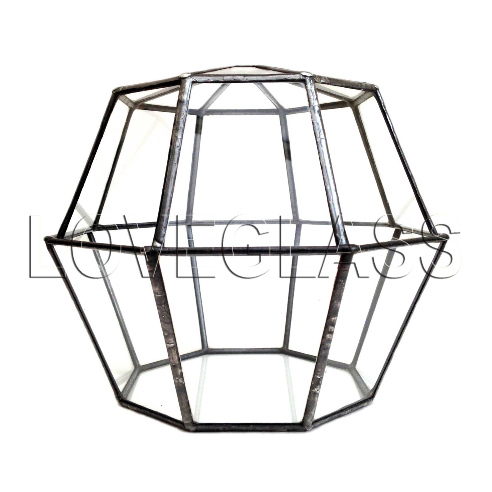 Octagon Geometric Glass Terrarium / Handmade Planter / Indoor Gardening