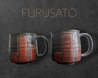 Japanese Vintage Pottery Mug:  'Furusato'