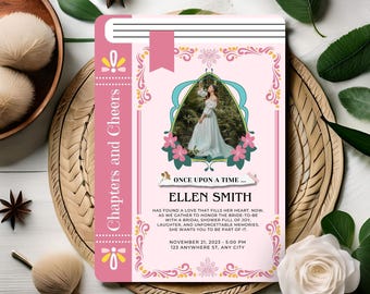Dreamy bridal shower invitation template, Fantasy  bridal shower, Fairytale shower, book themed shower, Whimsical love story shower invite