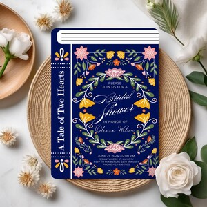 Dromerige bruids douche uitnodiging, sprookjesachtig ontwerp, grillige bloem Fantasy boek kaart, huwelijksdouche uitnodigen, Enchanted Garden Party uitnodigen