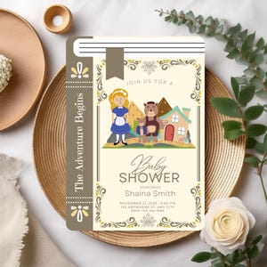 Shower de bébé personnages de livres d'histoires, thème du livre d'invitations baby shower, invitation baby shower livre d'histoires, invitation thème livre d'histoires, livresques