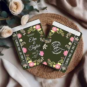 Floral Dreamy Fairytale Wedding Invite, Whimsical Book Invitation Card, Enchanted Garden Wedding Stationery, Fantasy Wedding Invitation