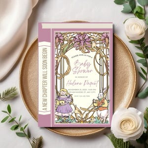 Whimsical Fairytale Book Baby Shower, A New Chapter Will Begin Invite, Baby Shower Book Invitation, Fantasy Book Theme, Baby Shower Invite