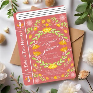 Faire-part de douche de mariage magique, faire-part de douche nuptiale fantaisie fleur lunatique, carte de fête de redevance, conception de conte de fées de jardin enchanté