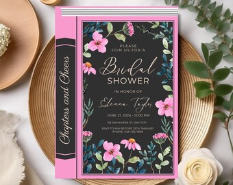 Book bridal shower, Library themed bridal shower, Book themed bridal shower invitations, Wedding shower book, Bridal shower book theme