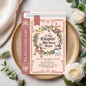 Chá de bebê Country Western Farmer Book, Chá de bebê de conto de fadas, Convites para chá de bebê Bookish, Convite para chá de bebê de menino
