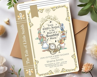 Storybook Themed Baby Shower, Baby Shower Invites Bookish, Next Chapter Baby Shower Invitation, Fantasy Baby Book Shower, Invite with Book