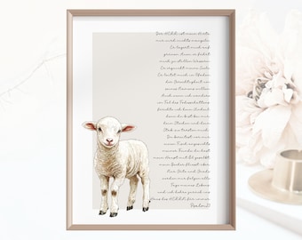 Christian Poster The Lord is my Shepherd Psalm 23 Digital Download