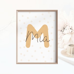 Personalisiertes Poster Kinderposter  Digitaler Download Kinderzimmer Name und Buchstabe