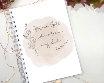 A5 Notebook | Notes | Writing Pad | Dotted Notepad | Christian | Bible | Quiet Time Notebook | My God, I trust in you